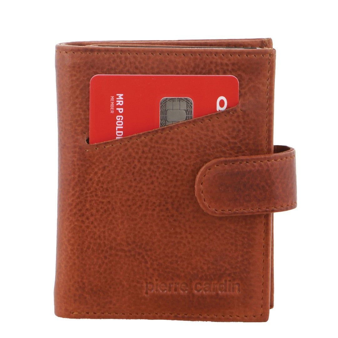 Porta Cartões Pierre Cardin Leather Smart Slide Card Holder Tab Wallet Masculino Marrom | 1290-KCXIA