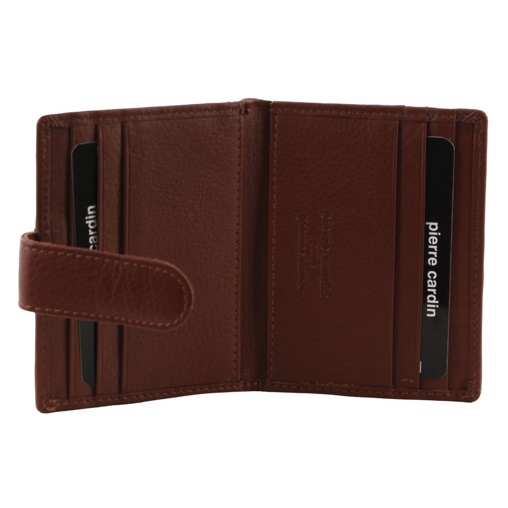 Tab Wallets Pierre Cardin Leather Bi-Fold Card Holder Wallet Masculino Marrom | 2415-TGKDC