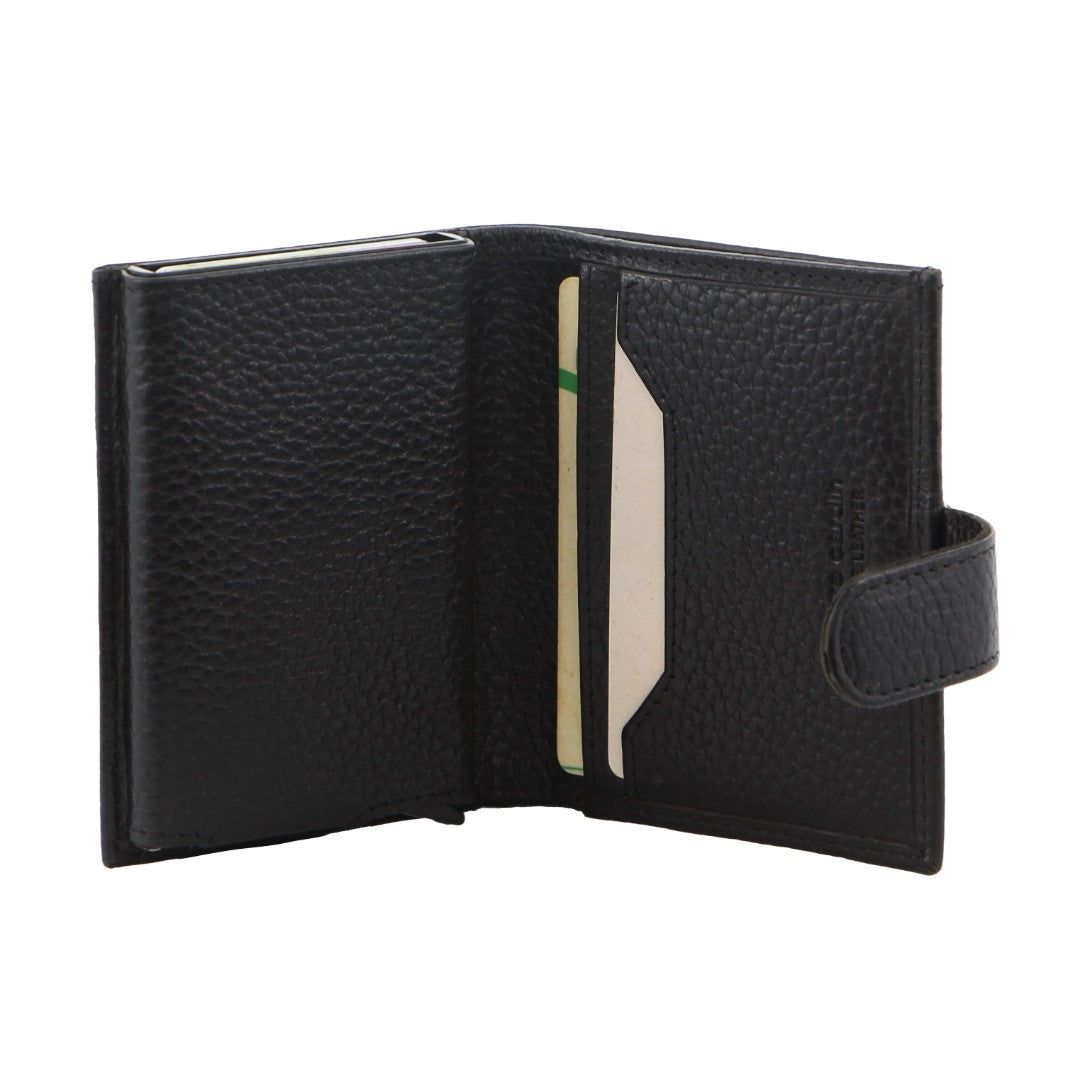 Tab Wallets Pierre Cardin Leather Smart Slide Card Holder Tab Wallet Masculino Pretas | 4526-DSPVH